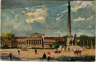 1917 Budapest XIV. Szépművészeti Múzeum a Millenáris szoborral (Hősök tere). Raphael Tuck &amp; ...