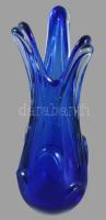Cseh kék fingerváza, hibátlan, m: 26 cm