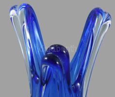 Cseh kék fingerváza, hibátlan, m: 26 cm