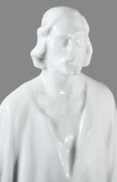 Herendi Krisztus figura, fehér mázas, jelzett (formatervező: Horvai János, 1873-1944), hibátlan, m: ...