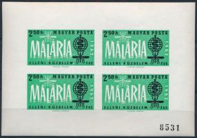 1962 A malária elleni küzdelem éve (II.) vágott kisív (7.000)
