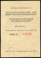 1955 Ausztria, nemzetközi jogosítvány (vezetői engedély) magyar személy részére