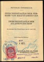 1955 Ausztria, nemzetközi jogosítvány (vezetői engedély) magyar személy részére