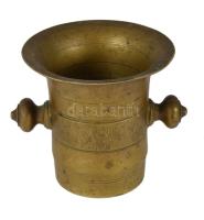 Bronz mozsár törő nélkül, m: 11,5 cm