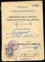 1948 Köztársasági Magyar Automobil Club által kiállított nemzetközi vezetői engedély Pauker Árpád ré...