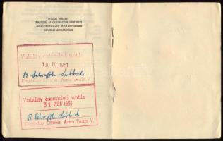 1950 Osztrák menekültügyi igazolvány magyar személy (Pauker Árpád) részére, fényképes
