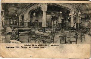Budapest VIII. Scheibel Károly Medicus kávéháza, belső. Üllői út 30. Biró Pál kiadása (EB)
