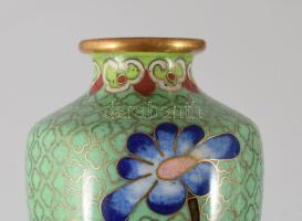 Réz cloisonne váza. m: 8 cm