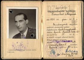 1948 Gépjárművezetői igazolvány Pauker Árpád részére, fényképes, Szalay Dezső rendőr alezredes aláír...