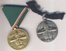 ~1930. 2db klf "Magyar Országos Védegylet" mellszalagos éremkitüntetés T:2