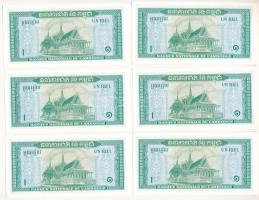 Kambodzsa DN (1956-1979) 1R (6x) sorszámkövetők "780175 - 780180" T:UNC
Cambodge ND (1956...