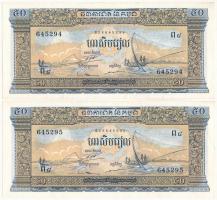 Kambodzsa 1972. 50R (2x) sorszámkövetők "645294 - 645295" T:AU
Cambodia 1972. 50 Riel (2x...