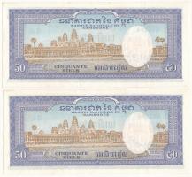 Kambodzsa 1972. 50R (2x) sorszámkövetők "645294 - 645295" T:AU
Cambodia 1972. 50 Riel (2x...
