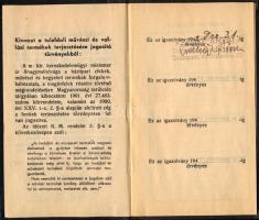 1942 Bp., Szent Antal Kegyszer Terjesztési Vállalat által kiállított működési jogosítvány (működési ...