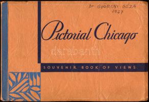 1930 Pictorial Chicago, Souvenir Book of Views, fekete-fehér fotókkal illusztrált album, kiadói papí...
