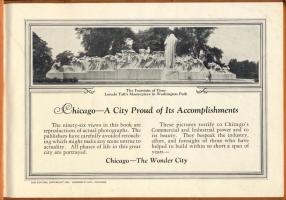 1930 Pictorial Chicago, Souvenir Book of Views, fekete-fehér fotókkal illusztrált album, kiadói papí...