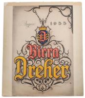 1955 Birra Dreher Trieste olasz nyelvű falinaptár, Ettore Mazzini grafikáival illusztrálva, kissé sé...