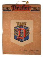 1954 Birra Dreher Trieste olasz nyelvű falinaptár, Ettore Mazzini grafikáival illusztrálva, hajtott,...