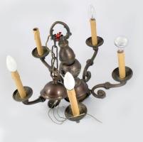 Régi bronz csillár, cca 50x44 cm