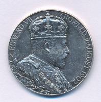 Nagy-Britannia 1902. "VII. Eduárd és Alexandra koronázása" Ag emlékérem (12,80g/0.925/31mm...