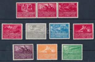 Ausztria 1933 WIPA bélyegkiállítás 10 klf levélzáró