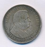 Szlovákia 1944. 50Ks Ag "A Szlovák Köztársaság 5. évfordulója" T:F több ph., patina
Slova...