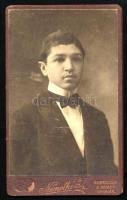 1911 Elegáns fiatalember portréja, vizitkártya Némethi József (Debrecen, Máramarossziget, Ungvár) mű...