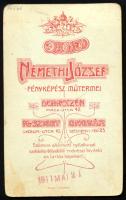 1911 Elegáns fiatalember portréja, vizitkártya Némethi József (Debrecen, Máramarossziget, Ungvár) mű...