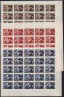 1950 Bem József I. vágott sor 25-ös félívekben (175.000) (40f, 60f ránc / crease)