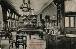1913 Budapest IX. Petrovits féle Széchenyi kávéház, belső biliárdasztalokkal. Ferenc körút 9-11