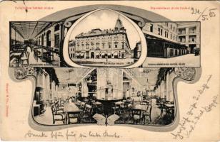 1903 Kassa, Kosice; Szálasi Alajos Andrássy kávéháza az Andrássy palotában, nyári helyiség, belső. S...