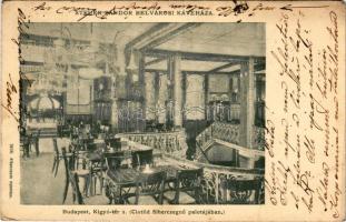 1902 Budapest V. Steuer Sándor belvárosi kávéháza, belső. Kígyó tér 2. (Clotild főhercegnő palotájáb...