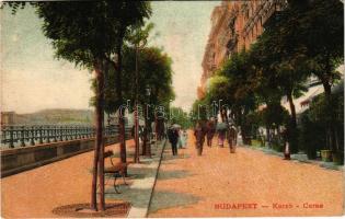 1906 Budapest V. Korzó, villamos. S.D.M. 13c. (ázott sarok / wet corner)