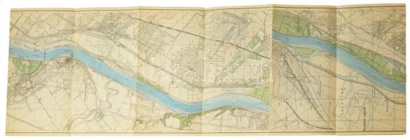 cca 1930-1940 A Duna Budapest-Paks (116 km) szakaszának térképe. Vízisporttérképek 12. sz. Bp., M. K...