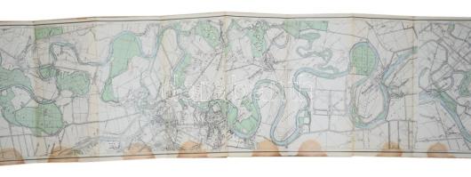 cca 1930-1940 Győri (Mosoni) Dunaág térképe. Vízi sporttérképek 9. sz. Bp., M. Kir. Állami Térképész...