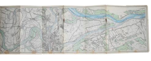 cca 1930-1940 Győri (Mosoni) Dunaág térképe. Vízi sporttérképek 9. sz. Bp., M. Kir. Állami Térképész...