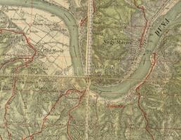 1927 A Pilis- és Börzsöny-hegység turista térképe, 1 : 75.000, M. Kir. Állami Térképészet, vászonra ...