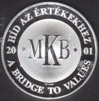 2001 MKB "1849 Az első magyar hídpénz" emlékérem dísztokban Ag T:PP 31g