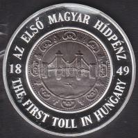 2001 MKB "1849 Az első magyar hídpénz" emlékérem dísztokban Ag T:PP 31g