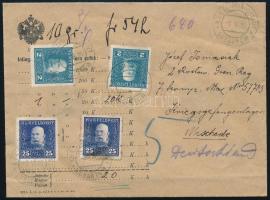 1916 Pénzeslevél a németországi Meschede hadifogoly táborba Kuk Feldpost 54H bérmentesítéssel "...