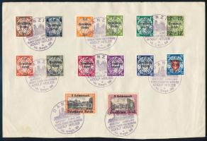 Deutsches Reich 1939 Felülnyomott Danzig sorozat Mi 716-729 a kiadás előtt 12 nappal danzigi alkalmi...