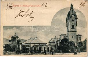 1902 Szinérváralja, Szinyérváralja, Seini; templom, Boér Károly üzlete / church, shop (EK)
