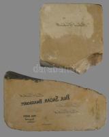 2 darab régi kőnyomat nyomódúc, egyik számla fejléc, másik névjegykártya, h: 22 cm alatt