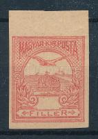 1913 Turul 10f vágott ívszéli próbanyomat értékszám nélkül