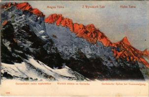 Tátra, Magas-Tátra, Vysoké Tatry; Gerlachfalvi-csúcs napkeletkor / Gerlachovský štít / mountains in ...