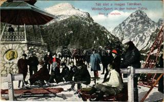 1916 Tátra, Magas Tátra, Vysoké Tatry; Bobszán indulása a Tarajkáról, téli élet a Magas Tátrában, té...