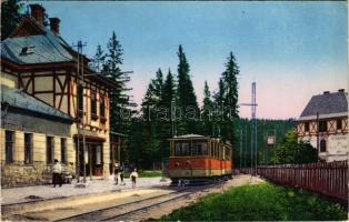 1922 Tátralomnic, Tatranská Lomnica (Magas-Tátra, Vysoké Tatry); Stanica elektr. dráhy / Elektr. Bah...