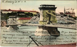 1908 Budapest, Lánchíd, budai alagút - panorámalap egyik fele (felületi sérülés / surface damage)