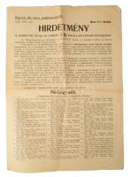 1948 Sopron polgármesterének hirdetménye a Németországba való kötelező áttelepülésről, illetve az át...