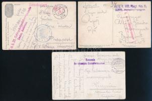 1916-1918 7 db képeslap I. világháborús K.u.K. bélyegzésekkel